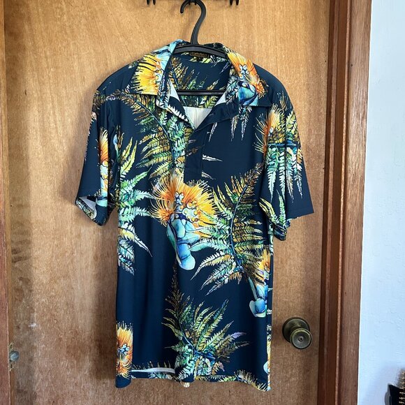 Kahulalea Men's Polo Blue Lehua Mamo - Picture 1 of 3